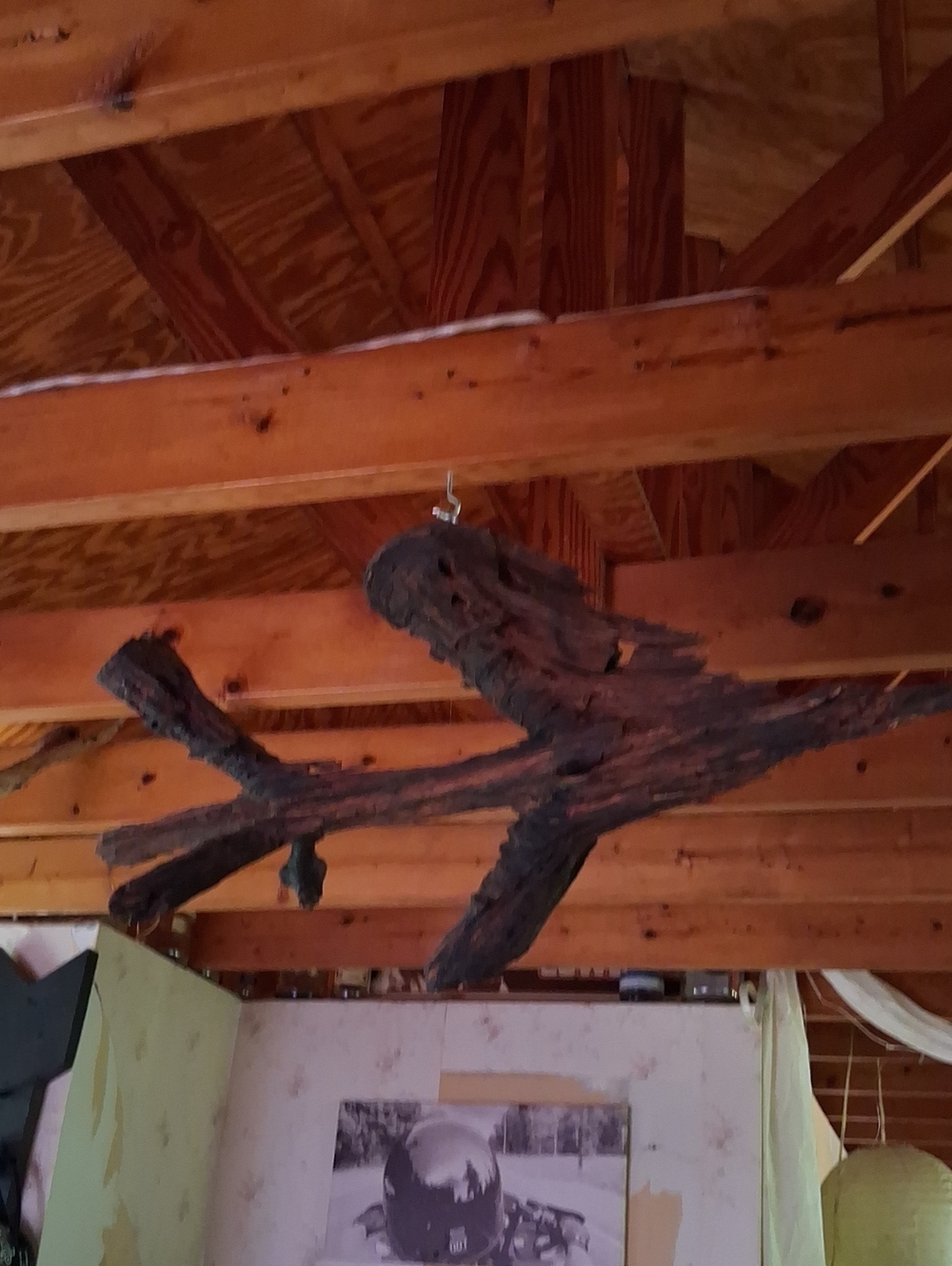Rustic Hanging Driftwood Wall/ceiling/desk Art - Brown 3' X 1.4'
